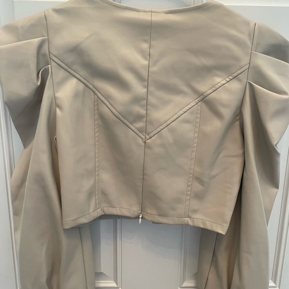 Leather Puff Sleeve Top - Picture 2 of 3